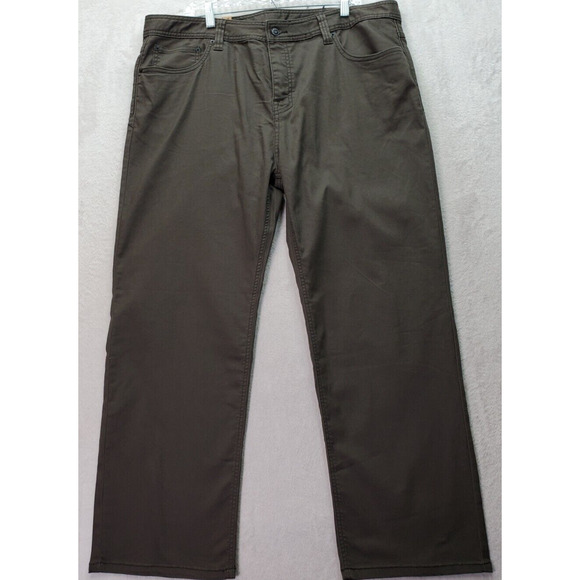 prAna Bridger Jeans Men Size 40 Gray Denim Flat Front Slim Fit Straight Leg Logo - Picture 1 of 9